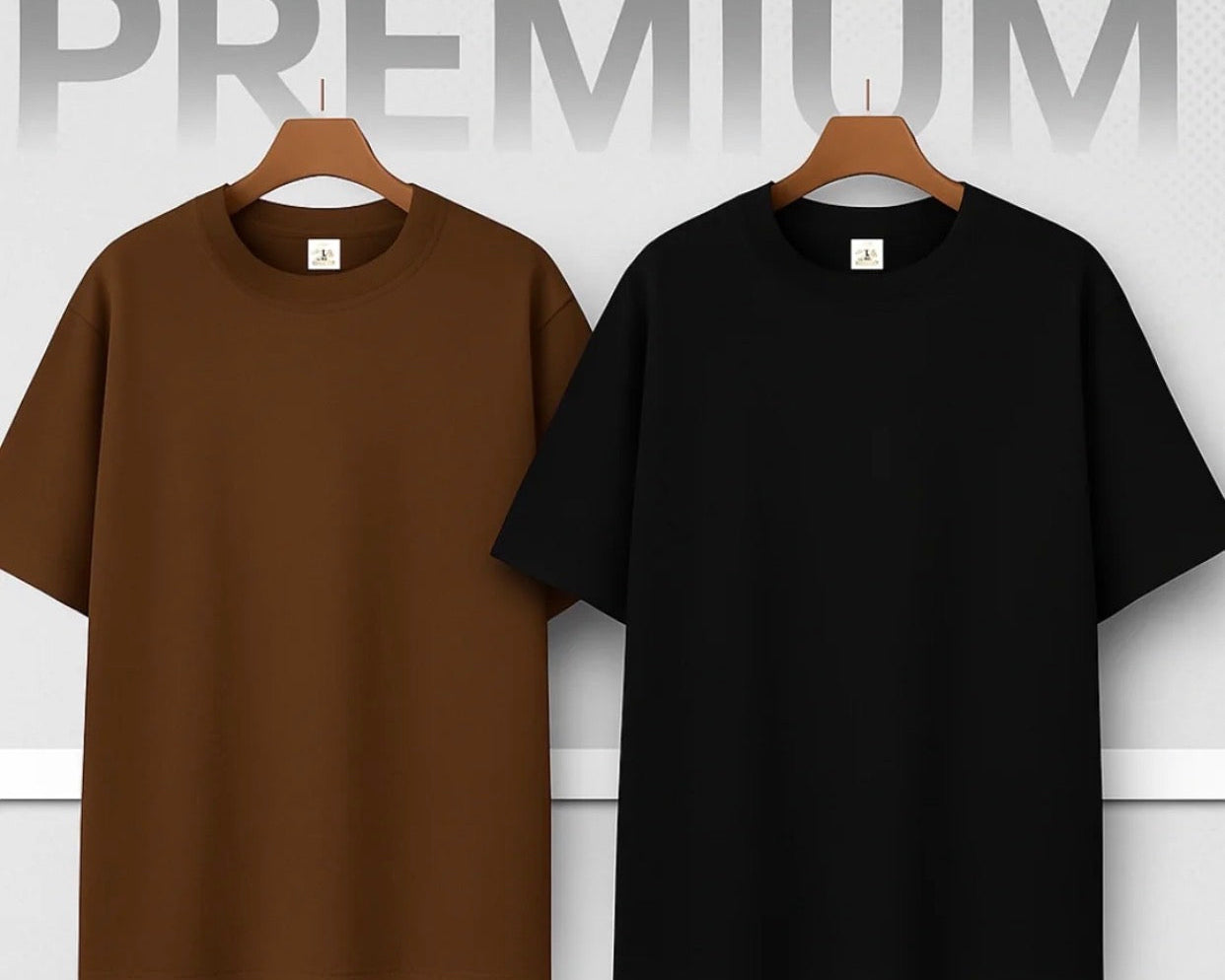 2 Pis Drop Shoulder T shirts